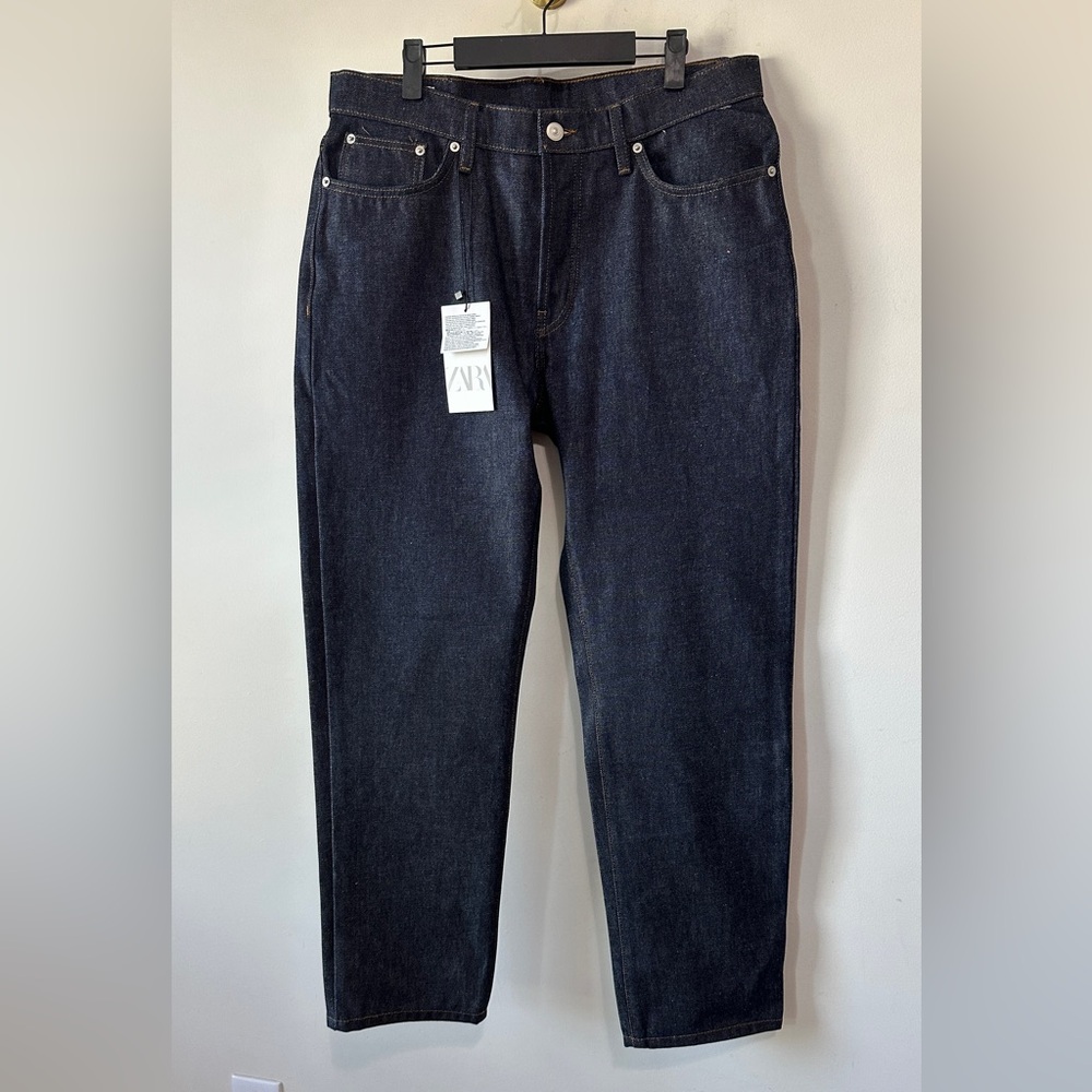 NEW ZARA DENIM INDIGO BLUE JEANS SIZE 34